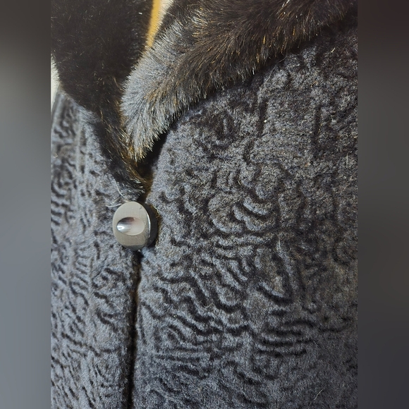 Vintage Faux Fur 1950s Mobwife Quiet Luxury Jacket Coat Size XL Warm Cozy - Picture 9 of 11